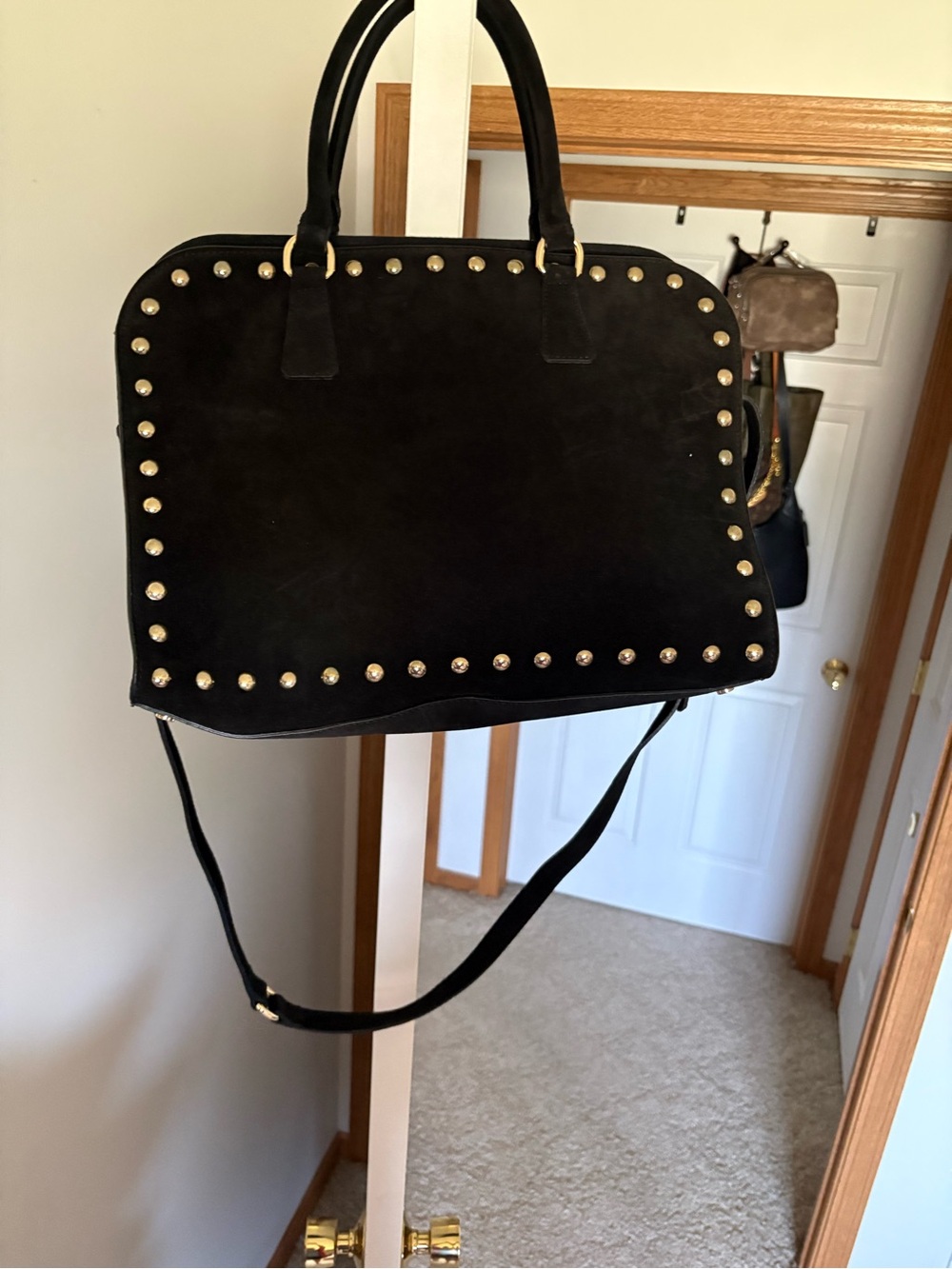 Black Studded Women's Tote Bag - Classic Chic